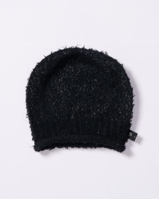 fancy yarn roll beanie