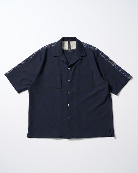 bandana print panel open shirt – wjk online store