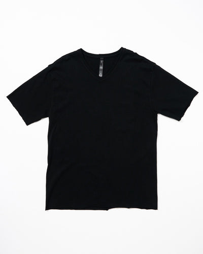 wide cut-off V-neck S/S