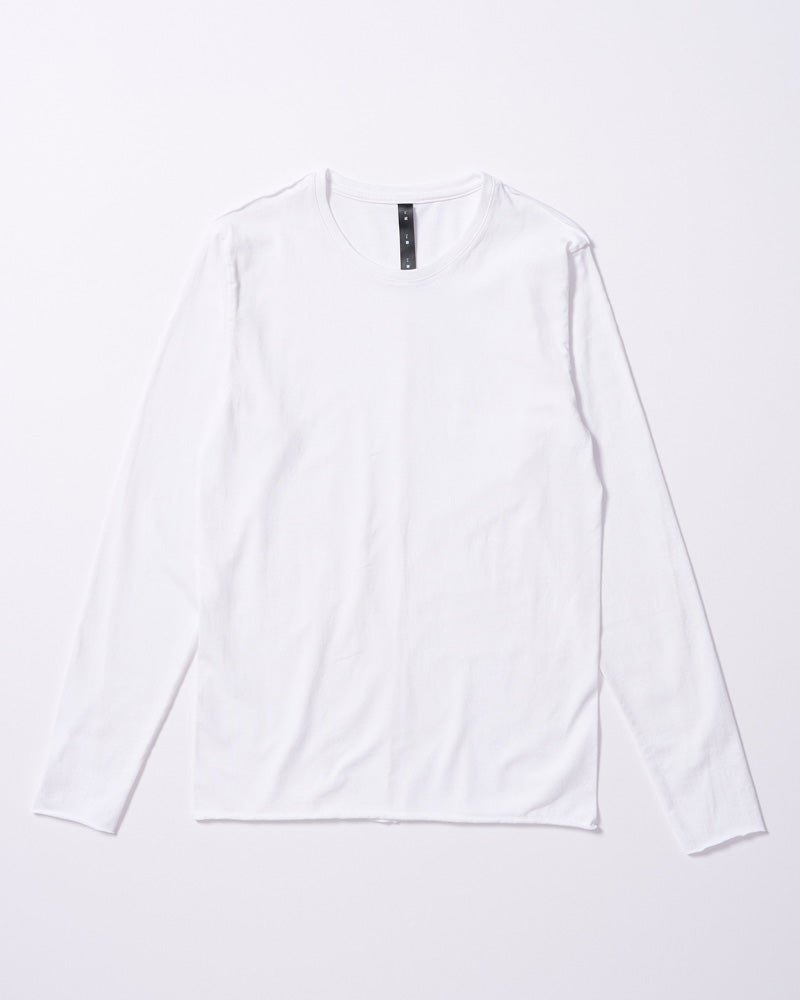 slim cut-off crew-neck L/S