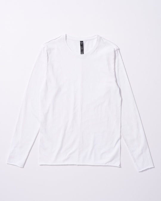 slim cut-off crew-neck L/S