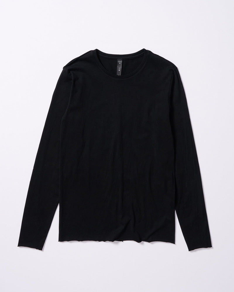 slim cut-off crew-neck L/S