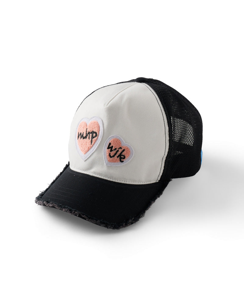 【Maison Honoré Paris × wjk】2-heart patch cut-off mesh cap