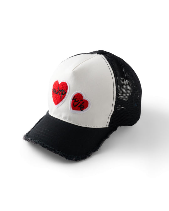 【Maison Honoré Paris × wjk】2-heart patch cut-off mesh cap