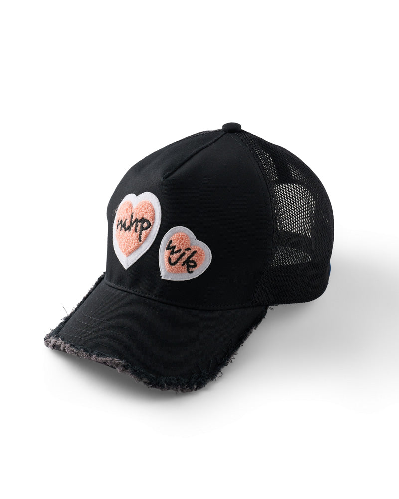 【Maison Honoré Paris × wjk】2-heart patch cut-off mesh cap