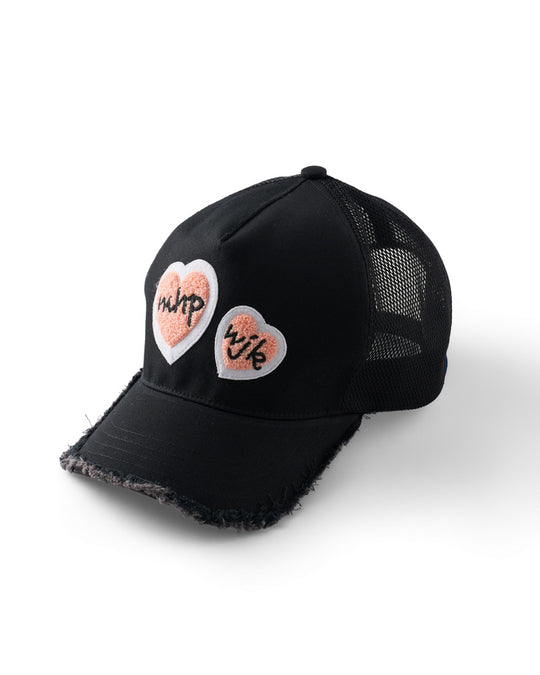 【Maison Honoré Paris × wjk】2-heart patch cut-off mesh cap