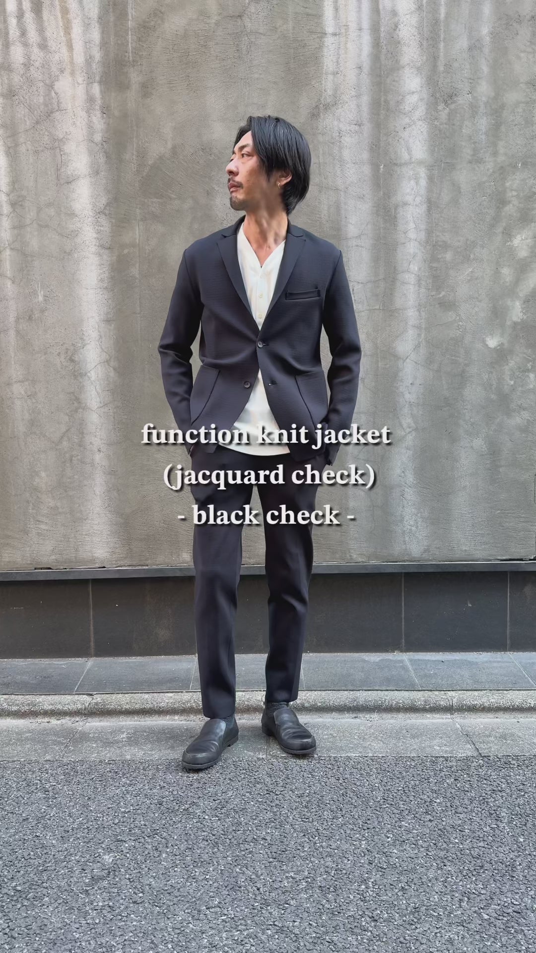 function knit easy slacks (jacquard check)