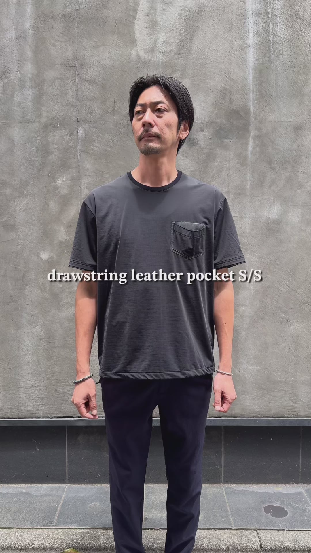 drawstring leather pocket S/S
