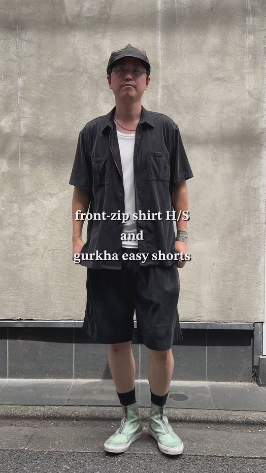 front-zip shirt H/S
