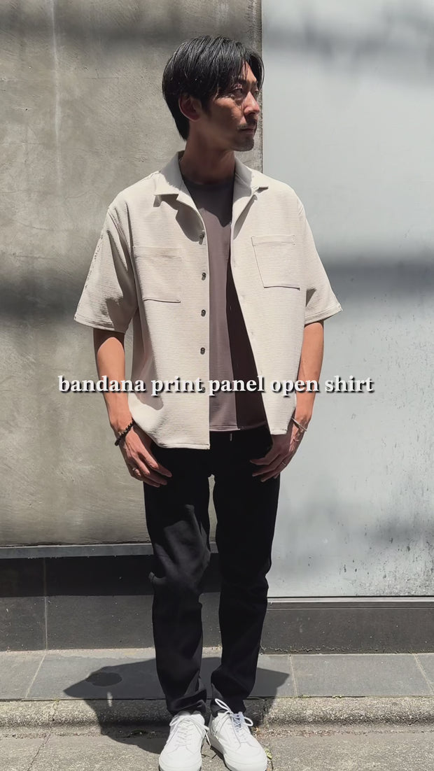 bandana print panel open shirt – wjk online store